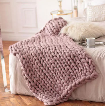 Baby pink online chunky knit throw