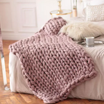 Load image into Gallery viewer, Chunky Handmade Crocheted Knit Throw Blanket

