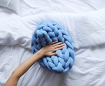 Load image into Gallery viewer, Chunky Handmade Cable-Knit Throw Pillow
