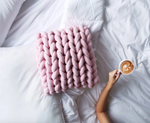 Load image into Gallery viewer, Chunky Handmade Cable-Knit Throw Pillow
