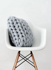 Chunky Handmade Cable-Knit Throw Pillow