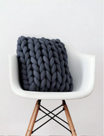 Load image into Gallery viewer, Chunky Handmade Cable-Knit Throw Pillow
