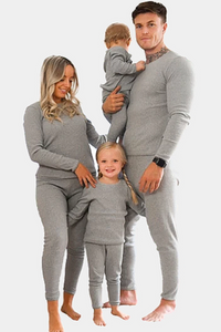 Grey - Comfy Loungewear Family Matching Long Sleeves & Pants Sets