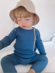 Deep Blue - Comfy Loungewear Family Matching Long Sleeves & Pants Sets