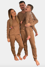 Load image into Gallery viewer, Sepia Brown - Comfy Loungewear Family Matching Long Sleeves &amp; Pants Sets
