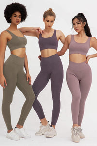 Trendy Seamless Bra and Pants Fitness Set