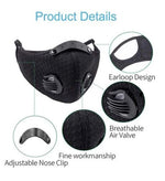 Load image into Gallery viewer, Light Grey Dual Valve Mesh w/ PM 2.5 Filter Sports Face Mask
