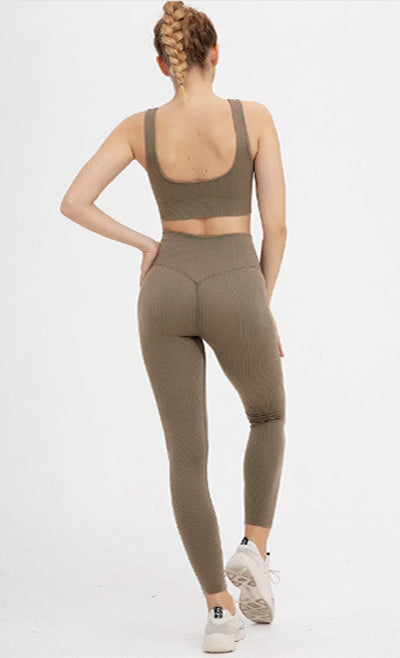 Trendy Seamless Bra and Pants Fitness Set