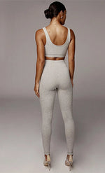 Load image into Gallery viewer, Comfy Knitted Crop Top and Pants Two-Piece Set
