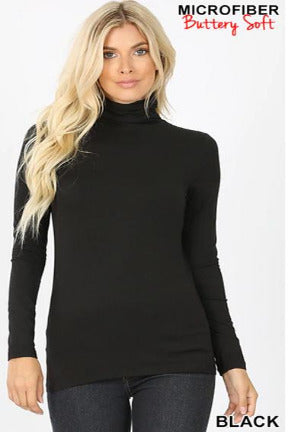 Microfiber Buttery Super Soft Mock Neck Top