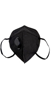 KN95 Black Face Mask with Air Valve - Individually Wrapped