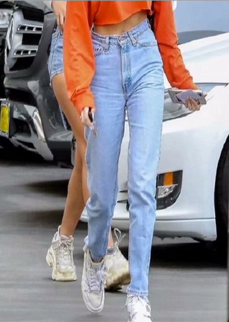 High-Waisted Trendy Daddy Loose Jeans/Pants