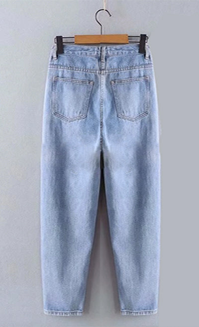 High-Waisted Trendy Daddy Loose Jeans/Pants