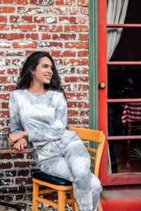 Comfy Bluish Grey Tie-Dye Co-ord Set