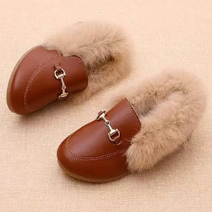 Girls Comfy Cozy Super Soft Faux Fur Loafers