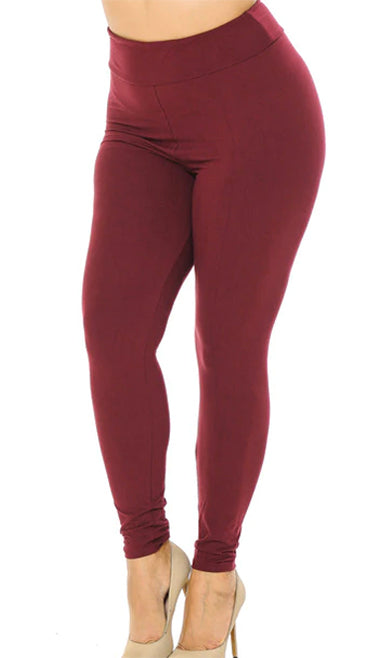 Plus Size - 3" High Waisted Buttery Soft Solid Leggings