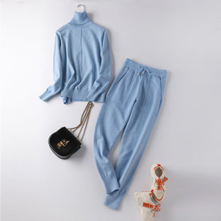 Cozy Luxury Feel Knit Co-ord Sets - BABY BLUE