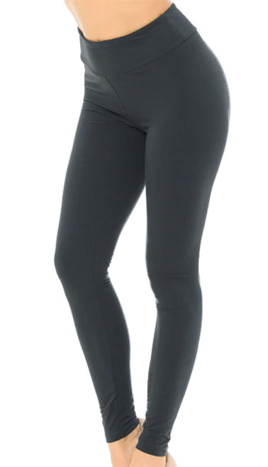 3" High Waisted Buttery Soft Solid Basic Leggings