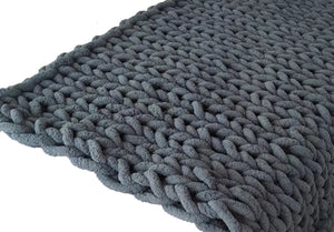 Super Soft Chenille Chunky Hand Knit Blanket