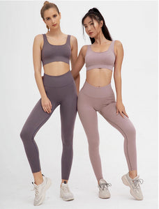 Trendy Seamless Bra and Pants Fitness Set