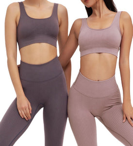Trendy Seamless Bra and Pants Fitness Set