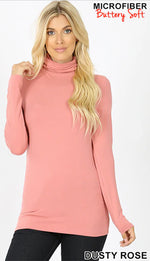 Load image into Gallery viewer, Microfiber Buttery Super Soft Mock Neck Top
