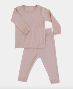 Dusty Rose Tan - Comfy Loungewear Family Matching Long Sleeves & Pants Sets