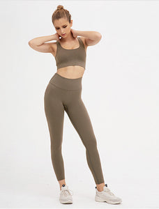 Trendy Seamless Bra and Pants Fitness Set