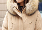 Load image into Gallery viewer, Super Soft and Comfy Faux Fur Hooded Trim Down Coat - BLUE
