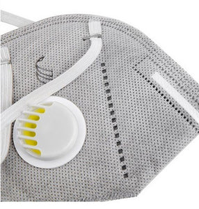 KN95 Grey Face Mask with Air Valve - Singles - Individually Wrapped