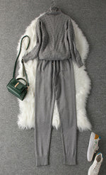 Load image into Gallery viewer, Cozy Soft Computer Knitted Co-ord Sets - DARK GREY
