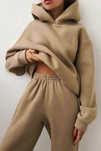 Trendy & Comfy Fleece Pullover Hoodie and Pants Set