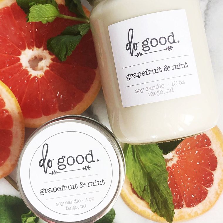 Grapefruit and Mint Handmade Soy Candle