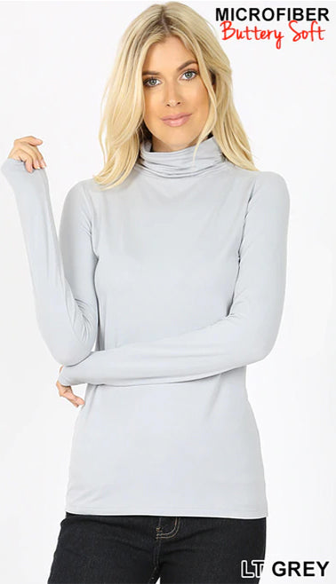 Microfiber Buttery Super Soft Mock Neck Top