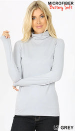 Load image into Gallery viewer, Microfiber Buttery Super Soft Mock Neck Top
