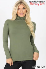 Load image into Gallery viewer, Microfiber Buttery Super Soft Mock Neck Top
