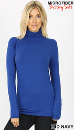 Load image into Gallery viewer, Microfiber Buttery Super Soft Mock Neck Top
