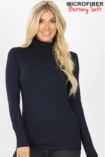 Load image into Gallery viewer, Microfiber Buttery Super Soft Mock Neck Top
