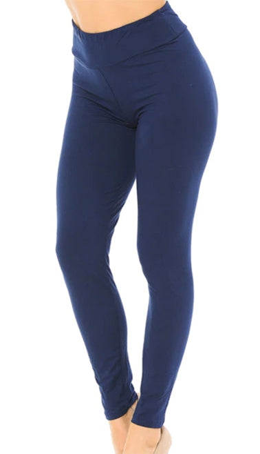 3" High Waisted Buttery Soft Solid Basic Leggings