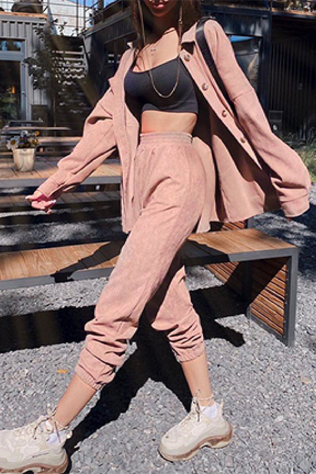 Casual Comfy Button Up Long Sleeves and Joggers Co-ord Sets