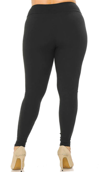 Plus Size - 3" High Waisted Buttery Soft Solid Leggings