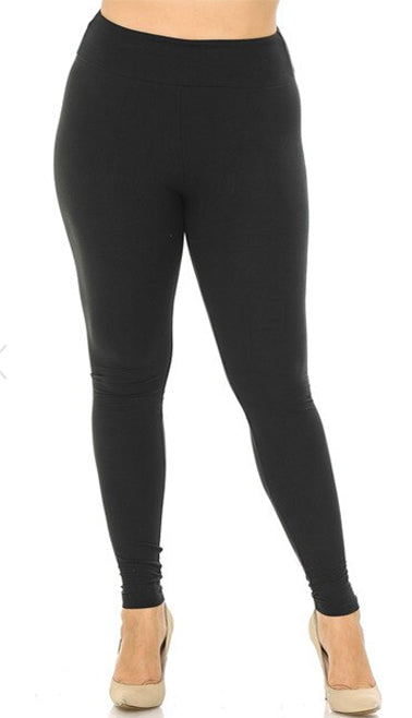 Plus Size - 3" High Waisted Buttery Soft Solid Leggings