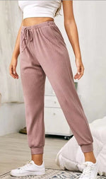 Load image into Gallery viewer, Ribbed Comfy High-Waisted Trousers/Joggers
