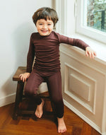 Load image into Gallery viewer, Super Luxury Soft Modal Dark Brown Girls &amp; Boys Playwear
