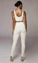 Load image into Gallery viewer, Comfy Knitted Crop Top and Pants Two-Piece Set
